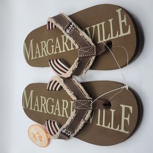 Margaritaville brown & pink size 9 flip-flops